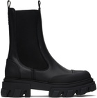 GANNI Black Stitch Cleated Mid Chelsea Boots