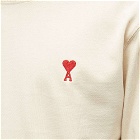 AMI Men's Long Sleeve Tonal Small A Heart T-Shirt in Vanilla