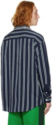 AMI Alexandre Mattiussi SSENSE Exclusive Navy Camp Collar Shirt