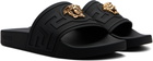 Versace Black 'La Medusa' Rubber Slides
