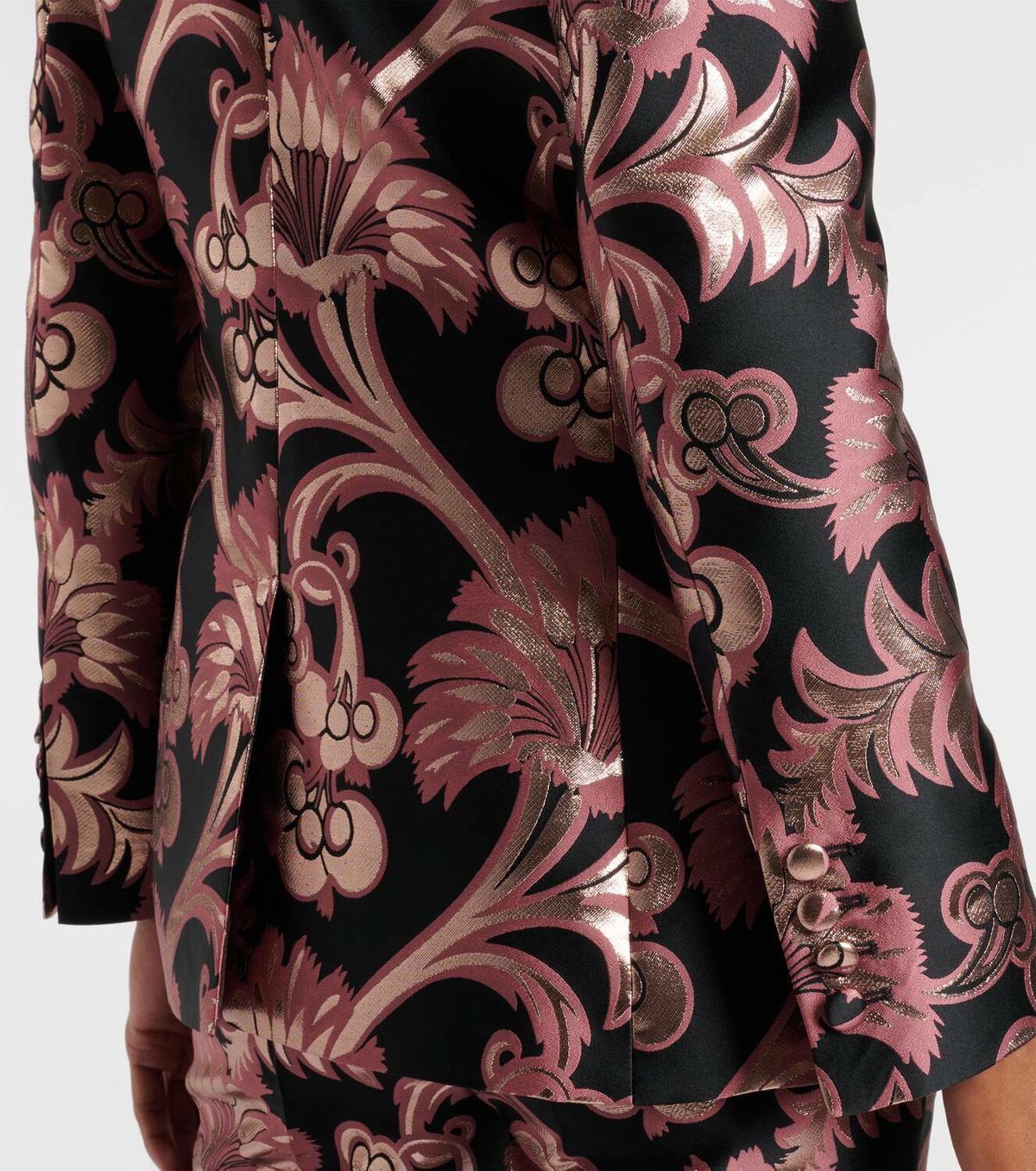 アウターその他 ETRO Jacquard silk blend blazer with embroidery Rosa Etro Jacquard silk blend blazer with embroidery