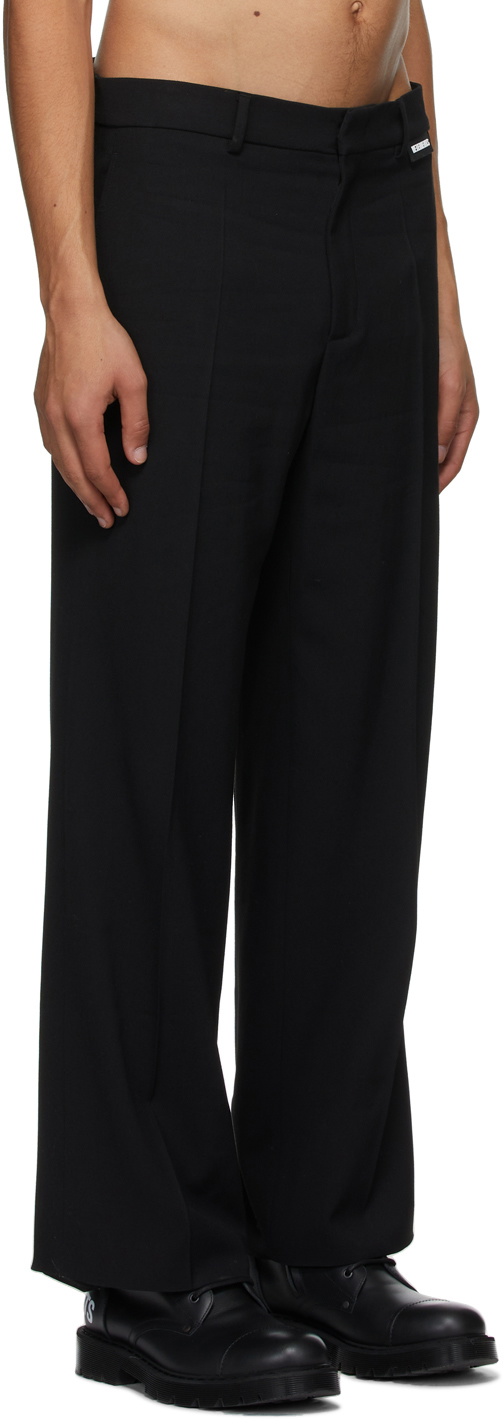 VETEMENTS Black Wide-Leg Tailored Trousers Vetements