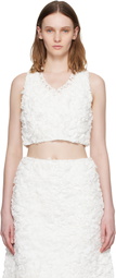 SHUSHU/TONG White Ruffle Trim Sleeveless Top