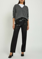 Maison Margiela Coated Straight-leg Wool Trousers Black