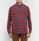 Gucci - Oversized Embroidered Checked Cotton-Flannel Shirt - Men - Red