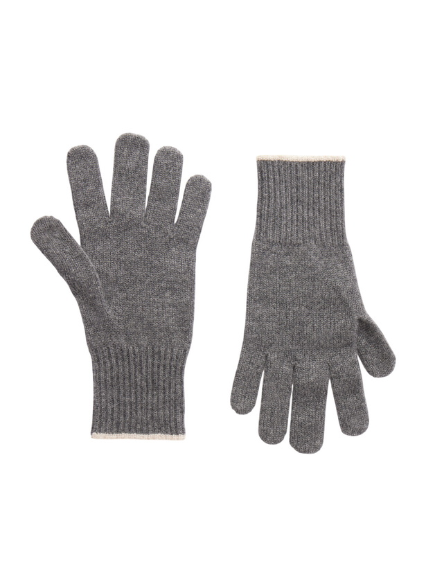 Photo: Brunello Cucinelli - Ribbed Cashmere Gloves - Gray