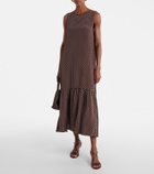 Asceno Polka-dot silk midi dress