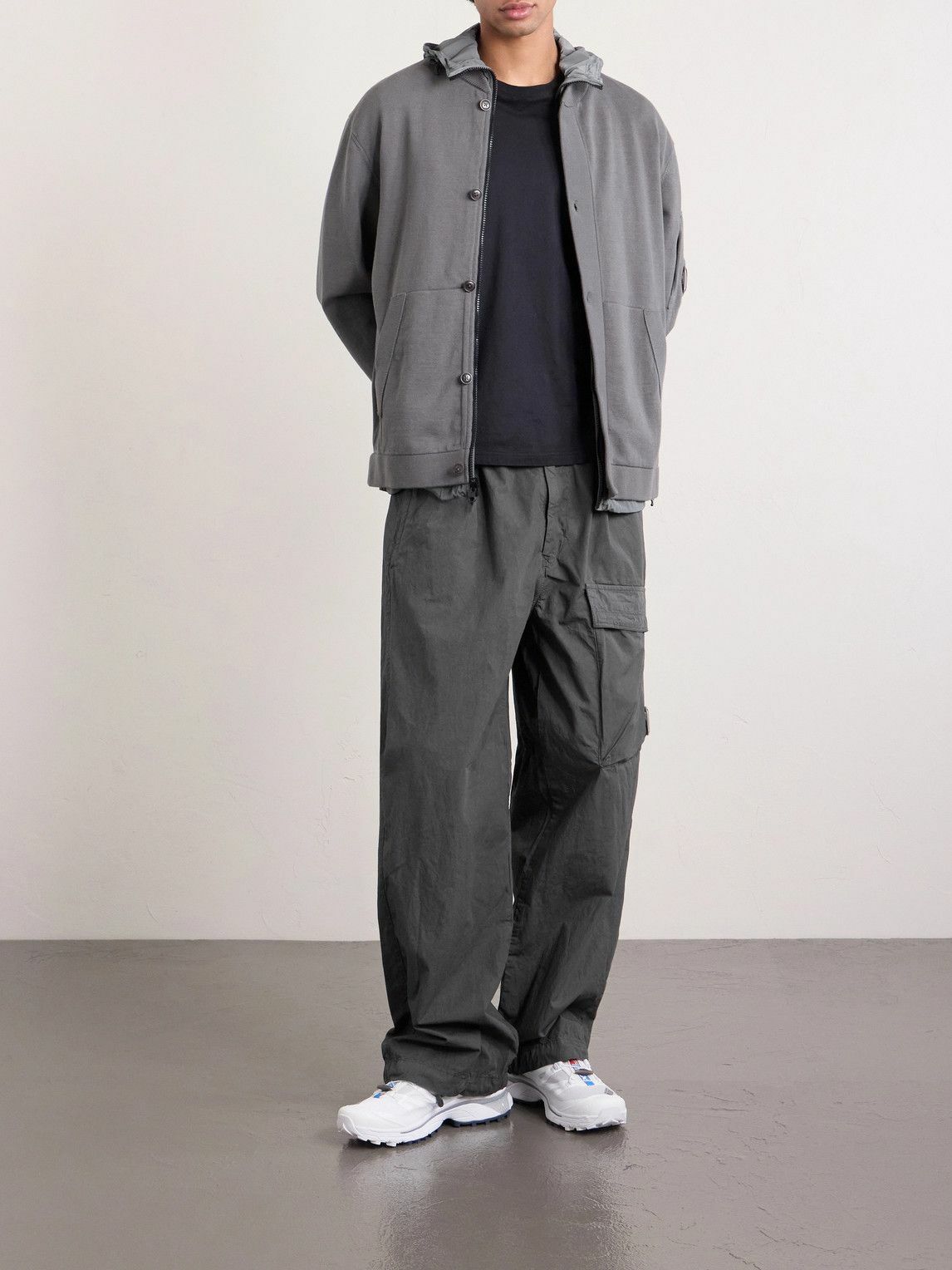 C.P. Company - Straight-Leg Logo-Appliquéd Cotton Reps Cargo Trousers - Gray