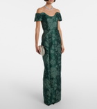 Emilia Wickstead Aislinn floral cloqué bustier gown