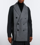 Sacai Layered wool-blend cardigan