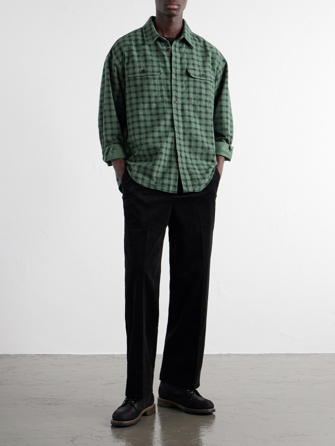 Visvim - Langer Checked Brushed Cotton-Canvas Shirt - Green