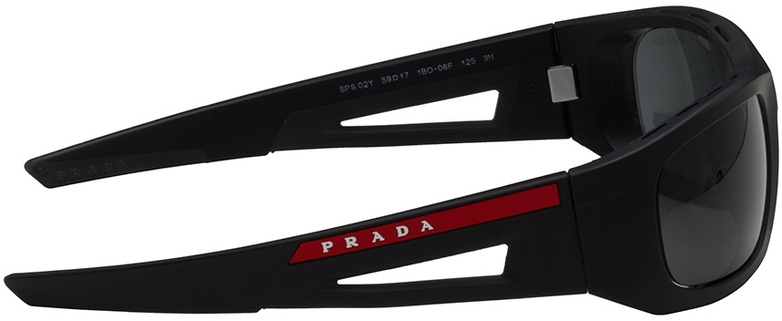 Prada Eyewear Black Linea Rossa Cutout Sunglasses Prada