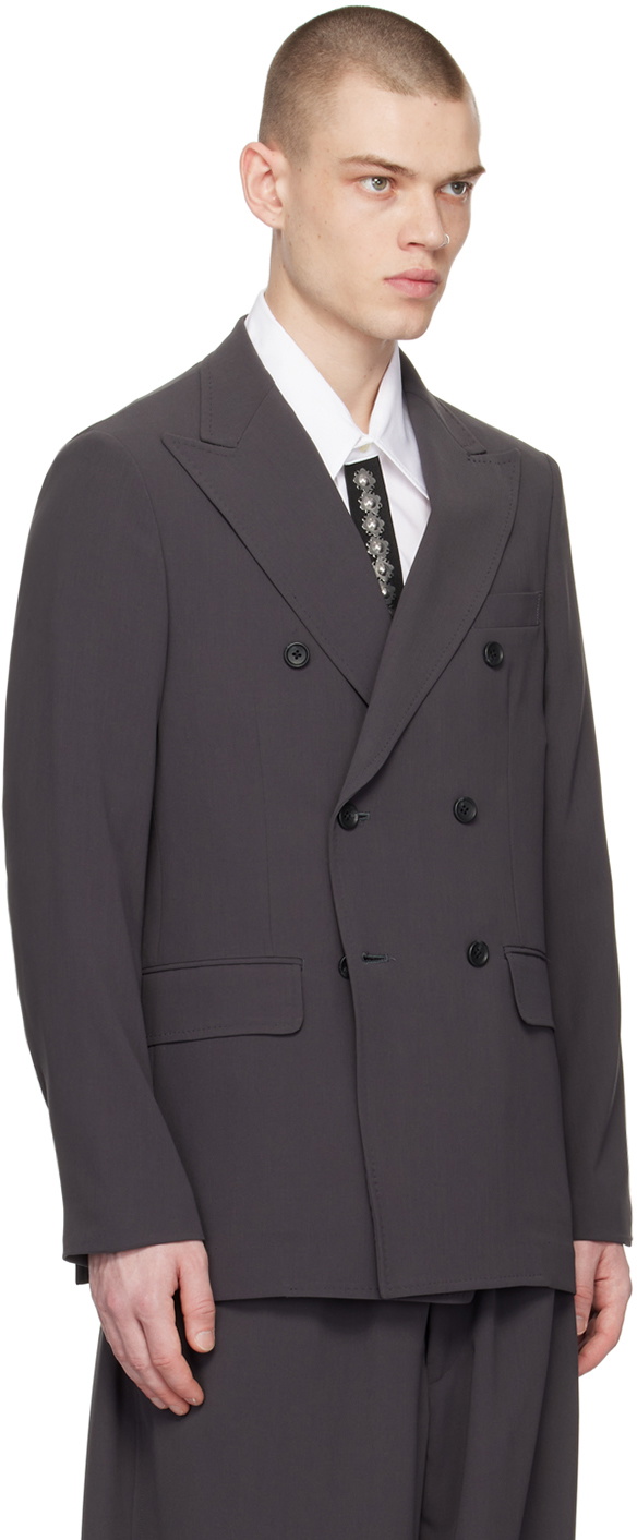 RAINMAKER KYOTO Gray Double-Breasted Blazer RAINMAKER KYOTO