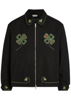 Bode Lucky Draw Embroidered Twill Jacket Black