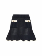 SELF-PORTRAIT Crochet Cotton Blend Mini Skirt