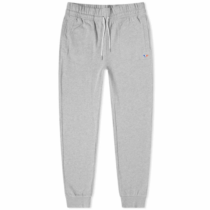 Photo: Maison Kitsuné Men's Tricolour Fox Patch Sweat Pant in Grey Melange