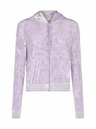 MC2 Saint Barth Woman Lilac Chenille Zipped Hoodie Jasmine