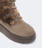 Bogner Stockholm suede and shearling lace-up boots
