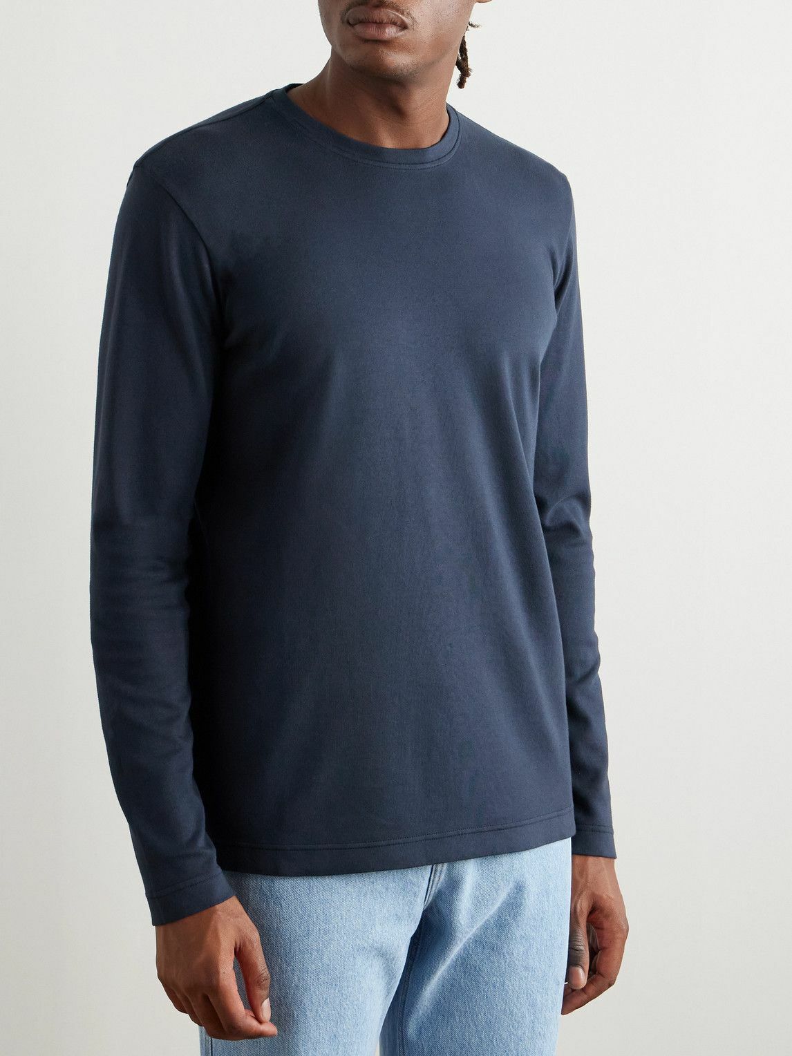 Incotex - Zanone Slim-Fit Pima Cotton-Jersey T-Shirt - Blue