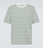 Auralee Striped cotton gauze T-shirt