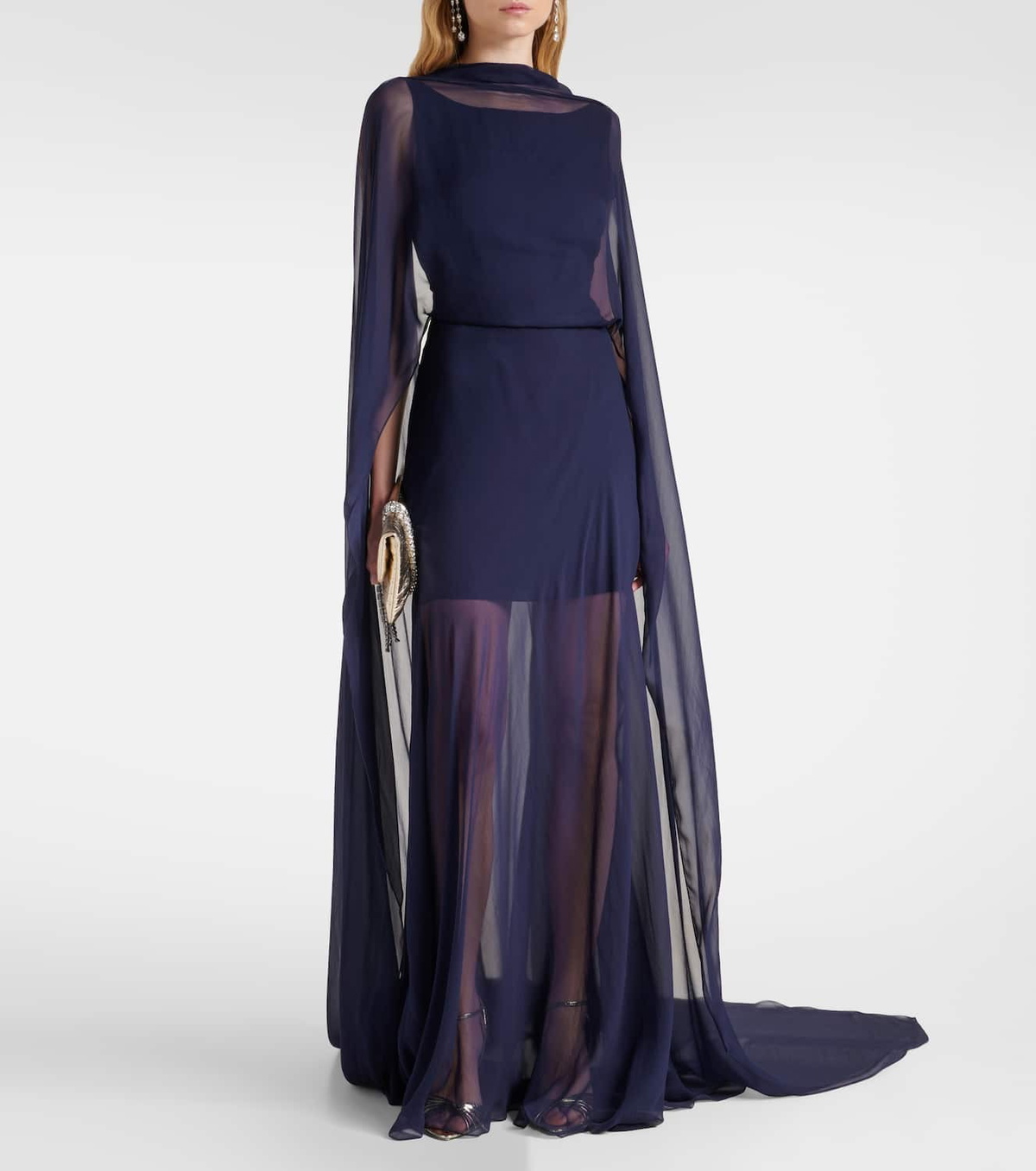 Ralph Lauren Collection Dylon caped silk gown
