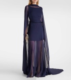 Ralph Lauren Collection Dylon caped silk gown