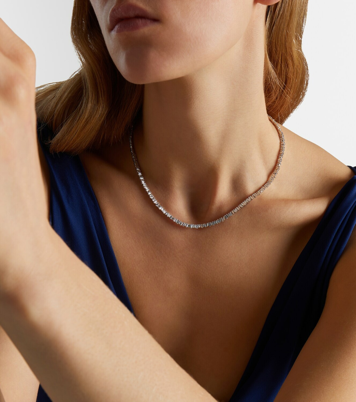 Suzanne Kalan Mini 18kt white gold (750/1000) necklace with diamonds