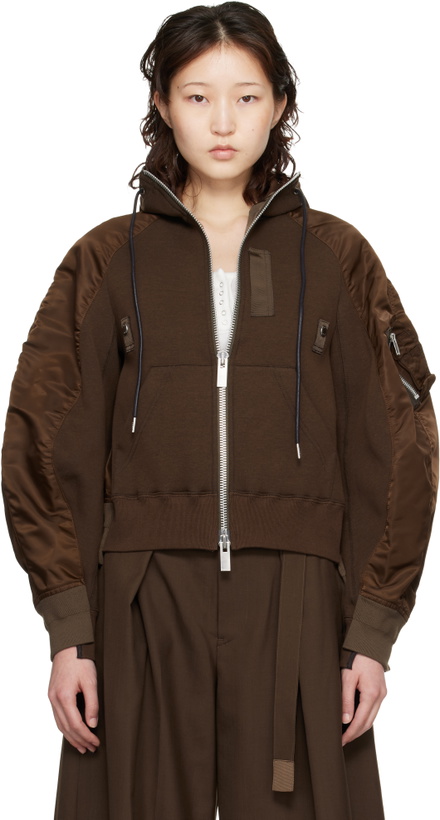 Photo: sacai Brown Sponge Sweat Hoodie