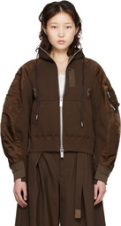 sacai Brown Sponge Sweat Hoodie