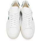 Veja White and Green V-12 Sneakers