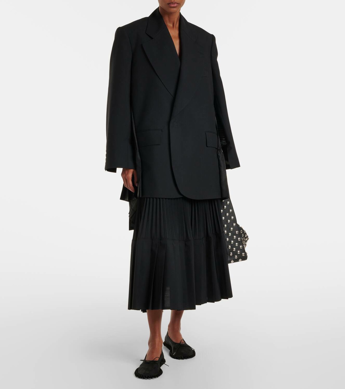 Junya Watanabe Pleated wool blazer dress