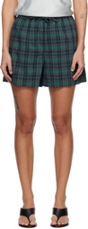 Róhe Gren & Navy Check Boxer Shorts