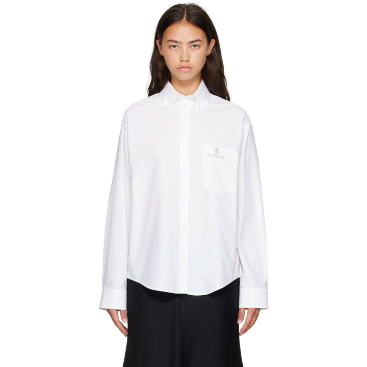 Photo: Balenciaga White L/S Large Fit Shirt