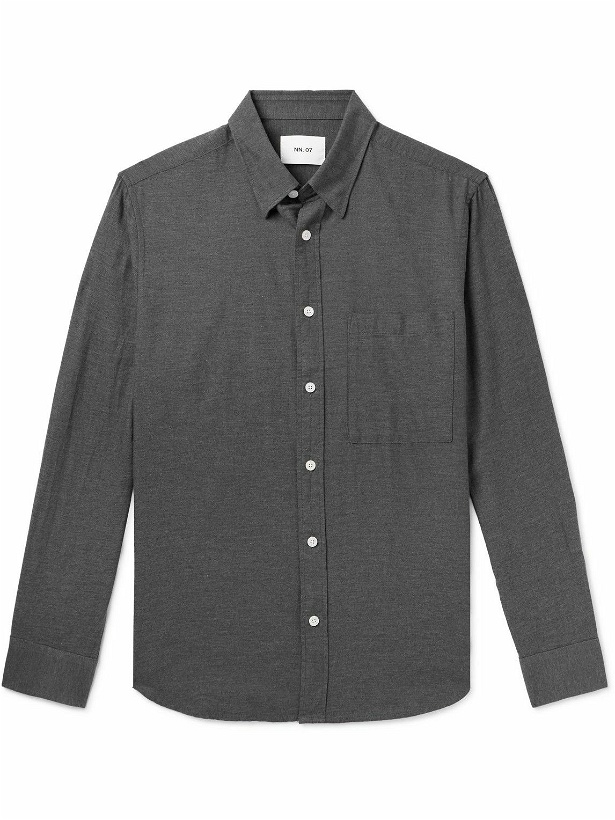 Photo: NN07 - Button-Down Collar Cotton-Jersey Shirt - Gray