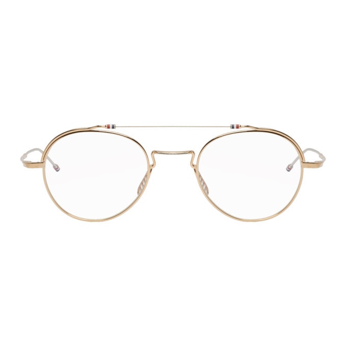 Photo: Thom Browne Gold and Silver TBX912 Glasses