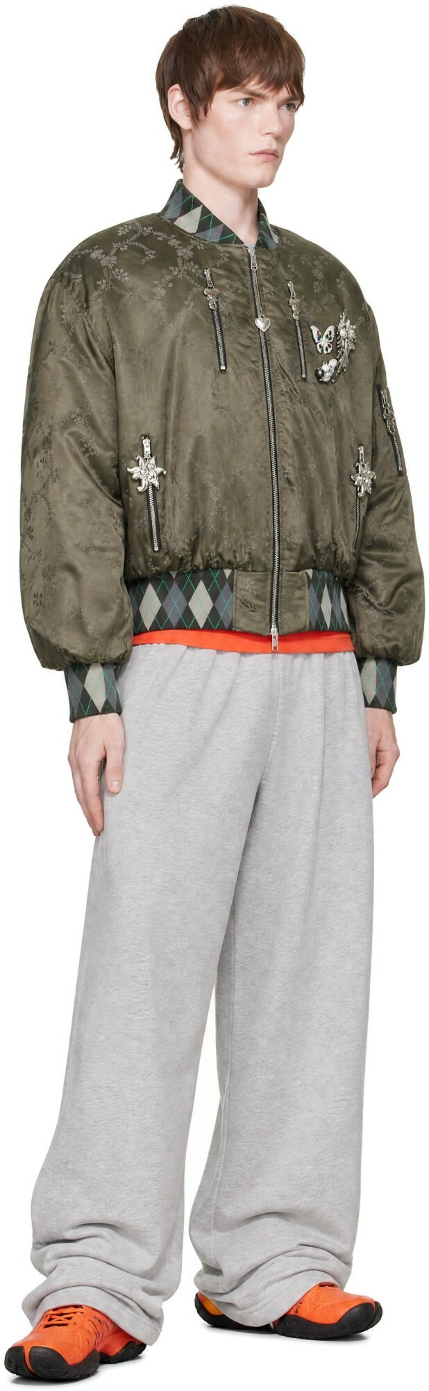 Chopova Lowena Khaki Crescent Bomber Jacket
