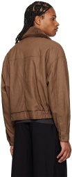 LOW CLASSIC Brown Zip Faux-Leather Jacket