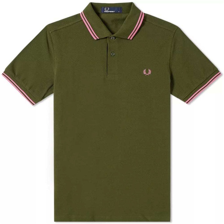 Photo: Fred Perry Slim Fit Twin Tipped Polo Green