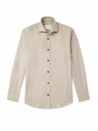 Purdey - Cutaway-Collar Wool and Cashmere-Blend Shirt - Neutrals