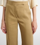 Max Mara Linen and silk twill wide-leg pants