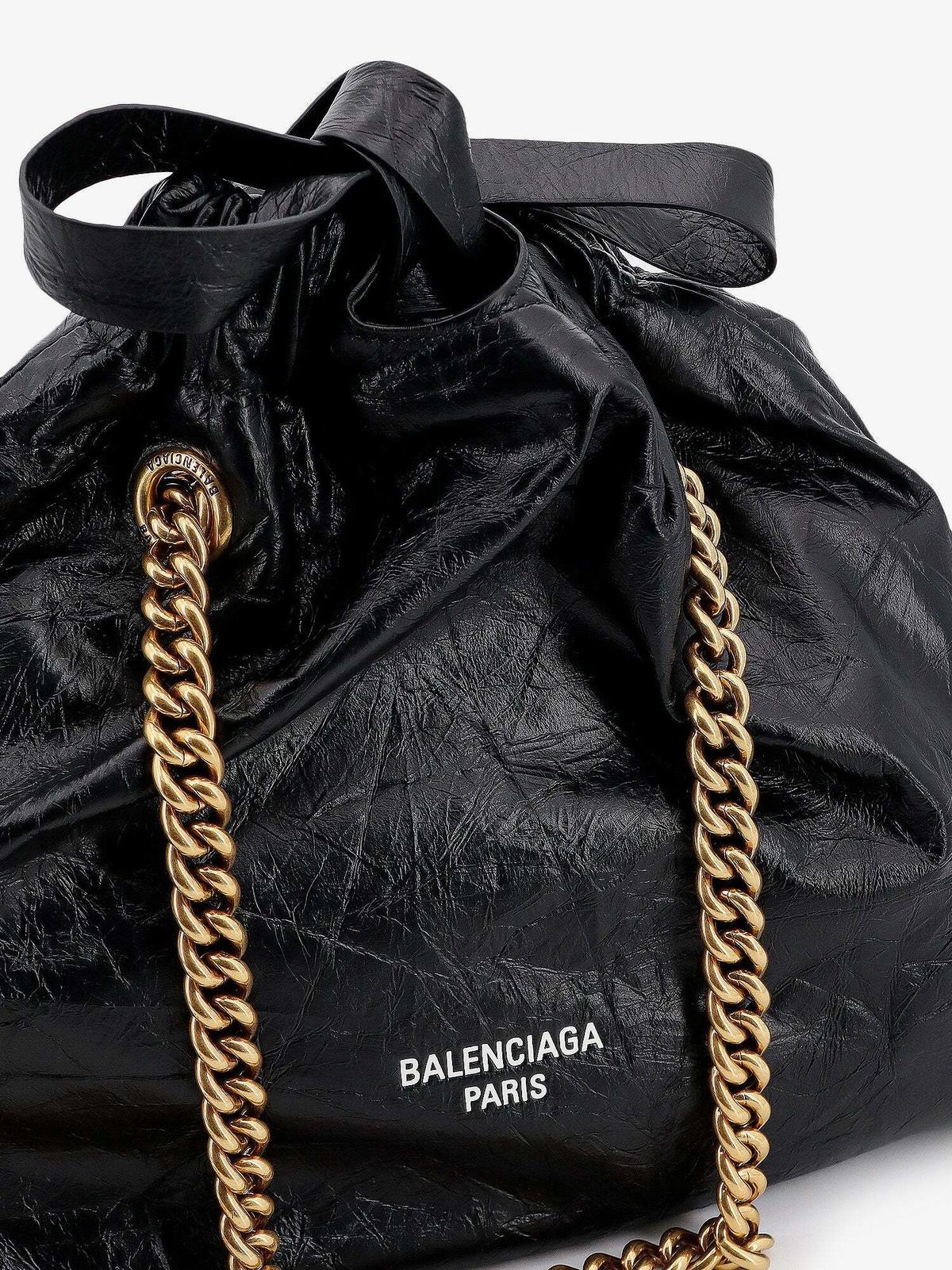 Balenciaga Crush Black Womens Bucket Bag Balenciaga