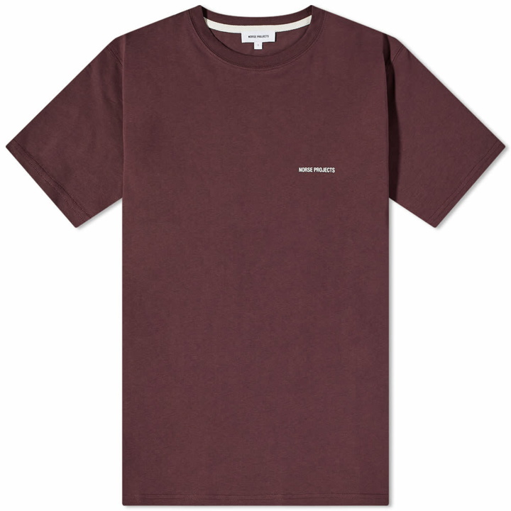 Photo: Norse Projects Men's Niels Standard Logo T-Shirt in Cordovan Brown