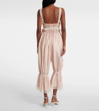Chloé Lace-trimmed silk pongé cropped pants