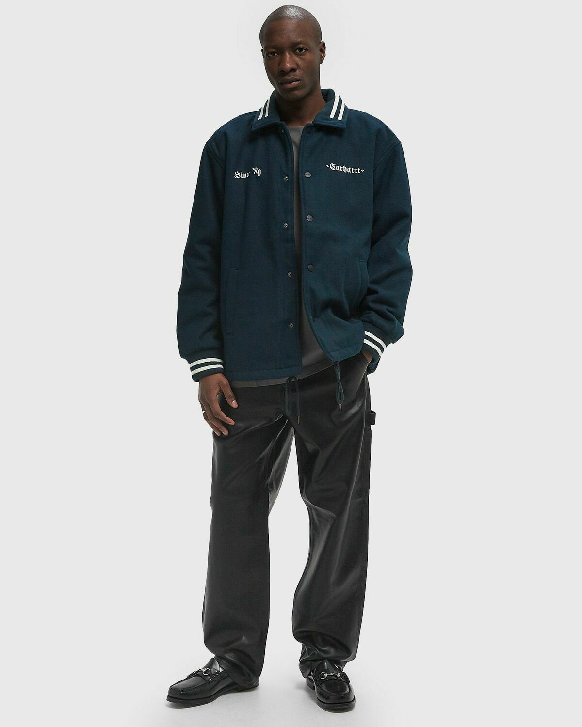 Carhartt WIP Wool Coach Jacket White Mens Bomber Jackets/College