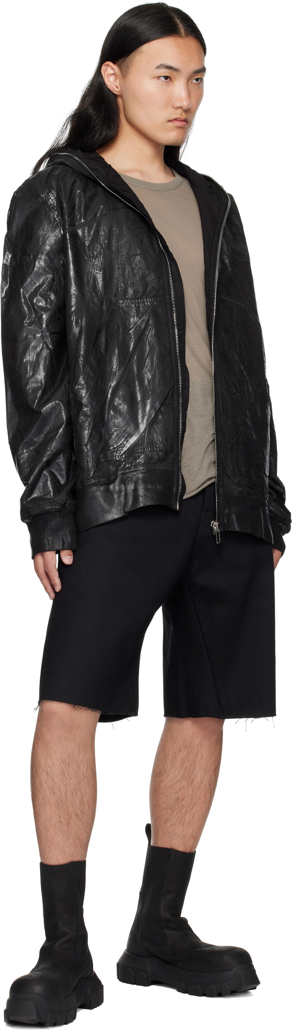 Rick Owens DRKSHDW Black Hollywood Geth Cutoffs Denim Shorts Rick