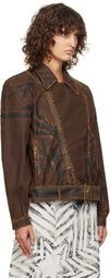 Masha Popova Brown Oversized Double Rider Jacket