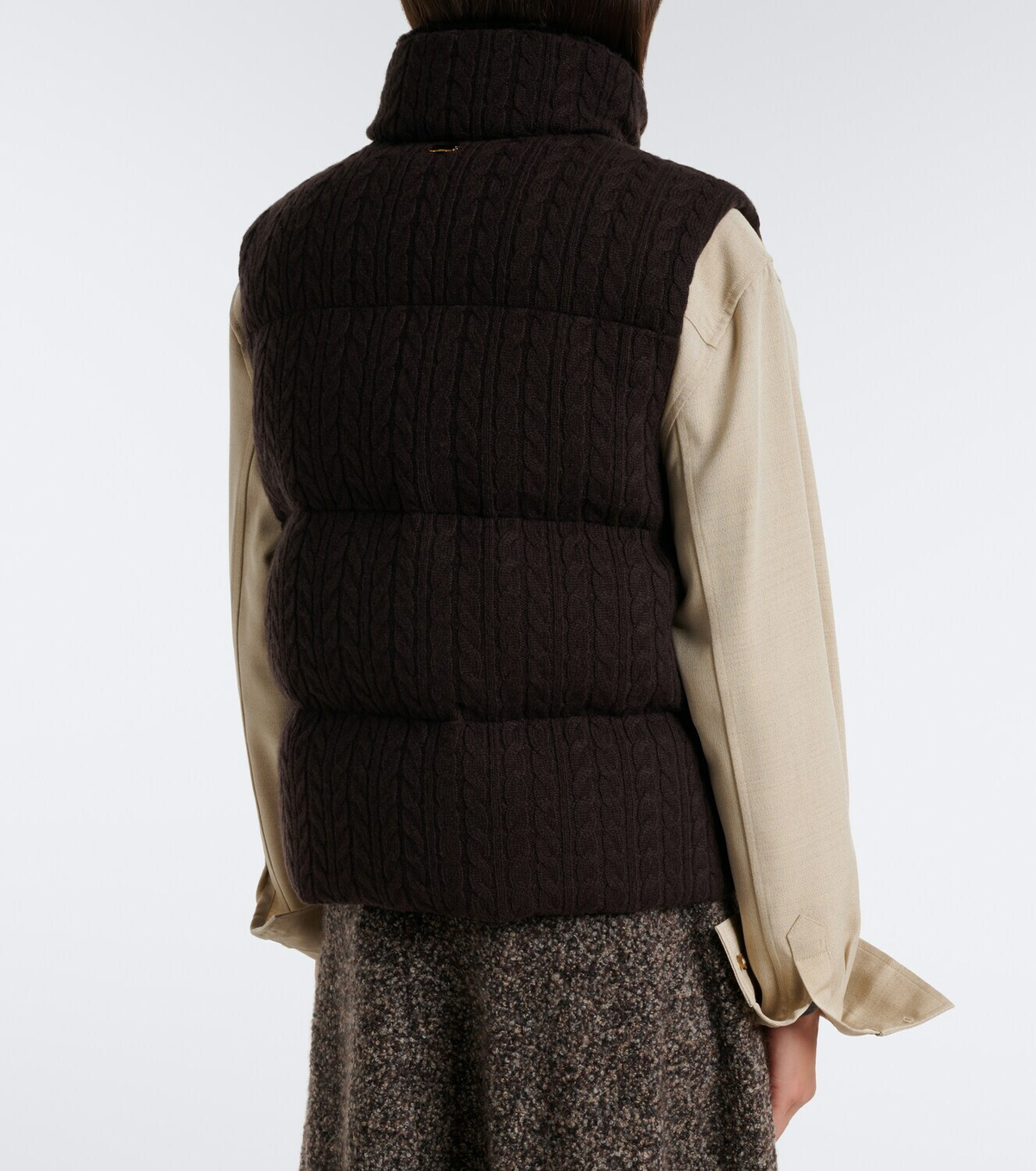Agnona Cable-knit cashmere puffer vest