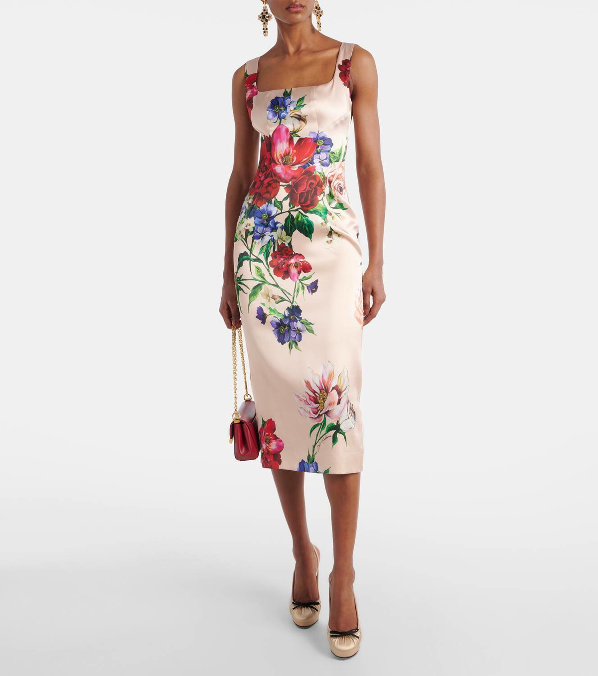 【関税&送料込】Dolce&Gabbana Floral Midi Dress Dolce&Gabbana Floral satin midi dress Dolce & Gabbana