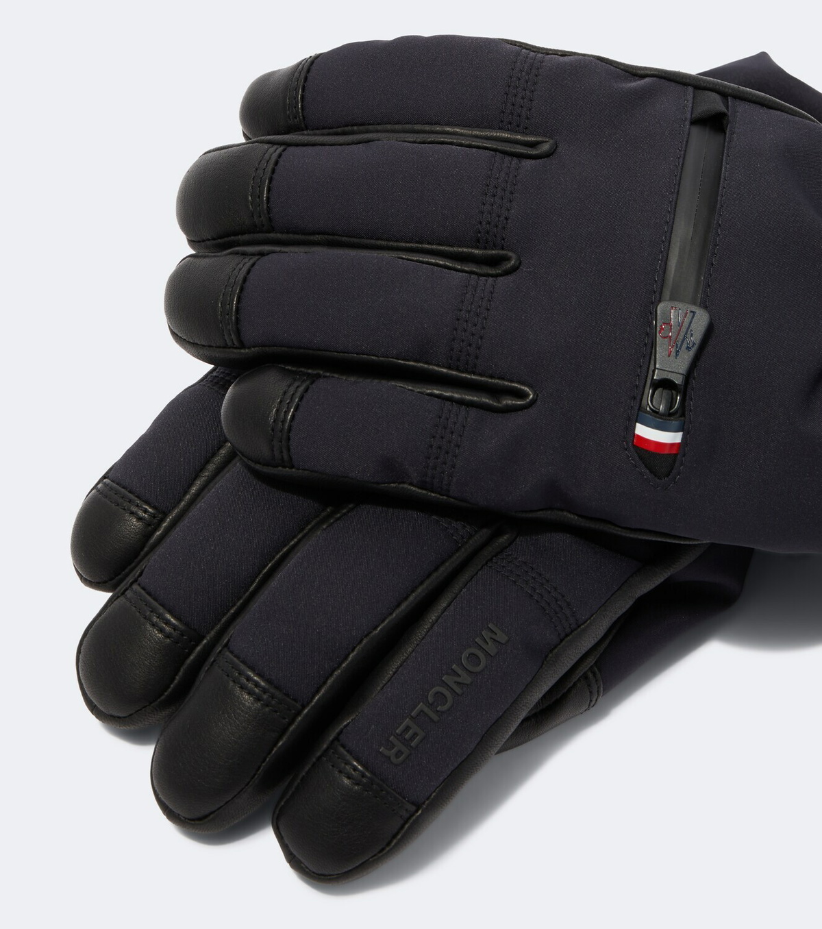 Moncler Grenoble Leather-trimmed ski gloves