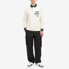 Givenchy Men's Long Sleeve Rugby Polo in White/Green